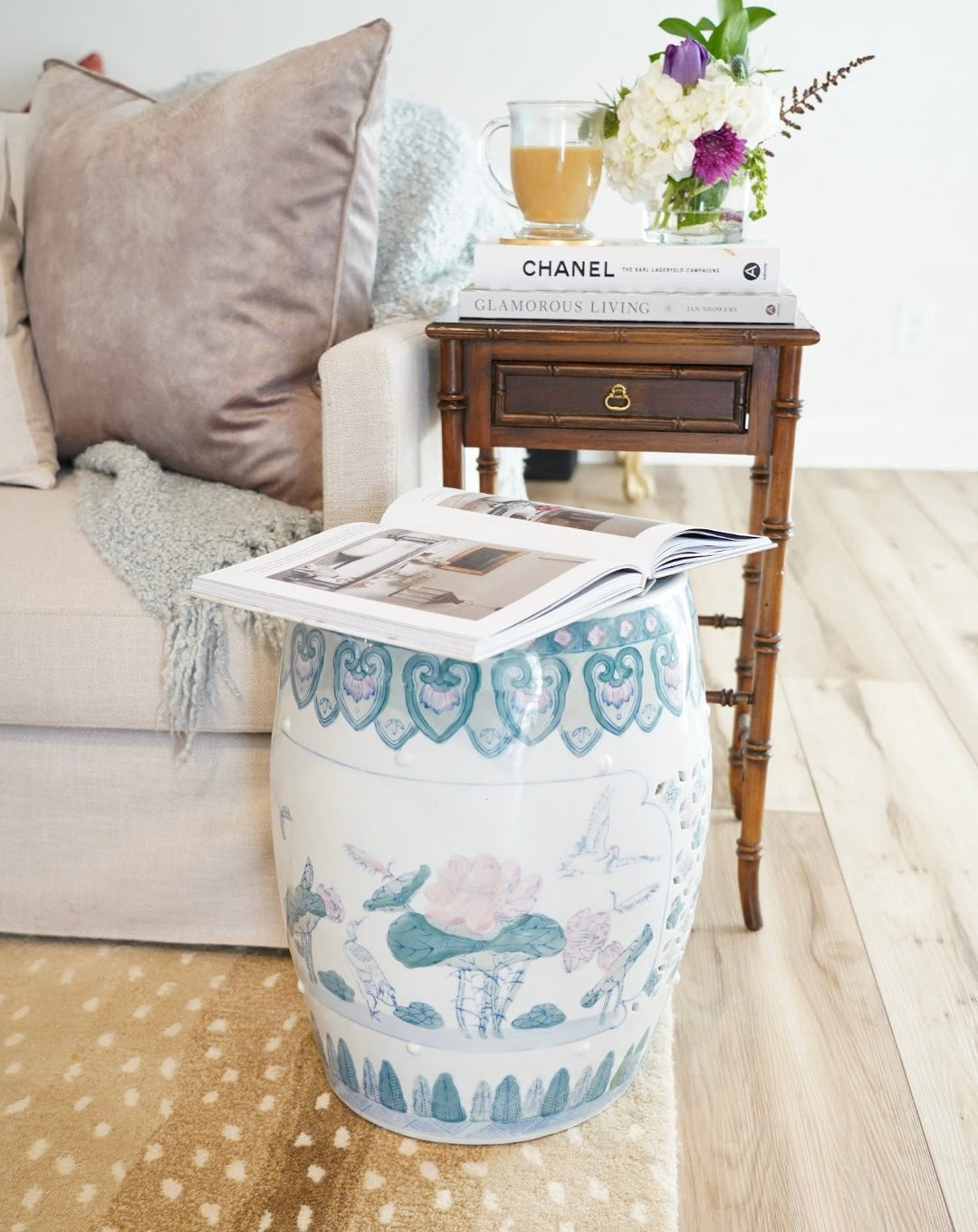 CHINOISERIE CERAMIC GARDEN STOOL
