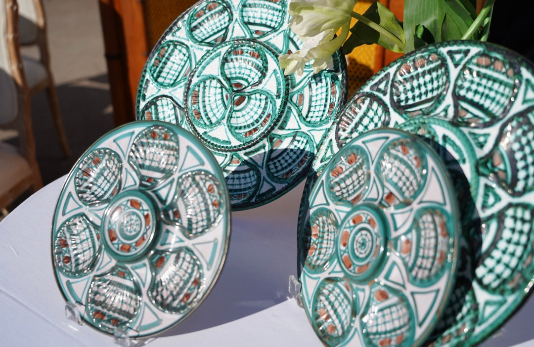 MID CENTURY ROBERT PICAULT OYSTER PLATE SET