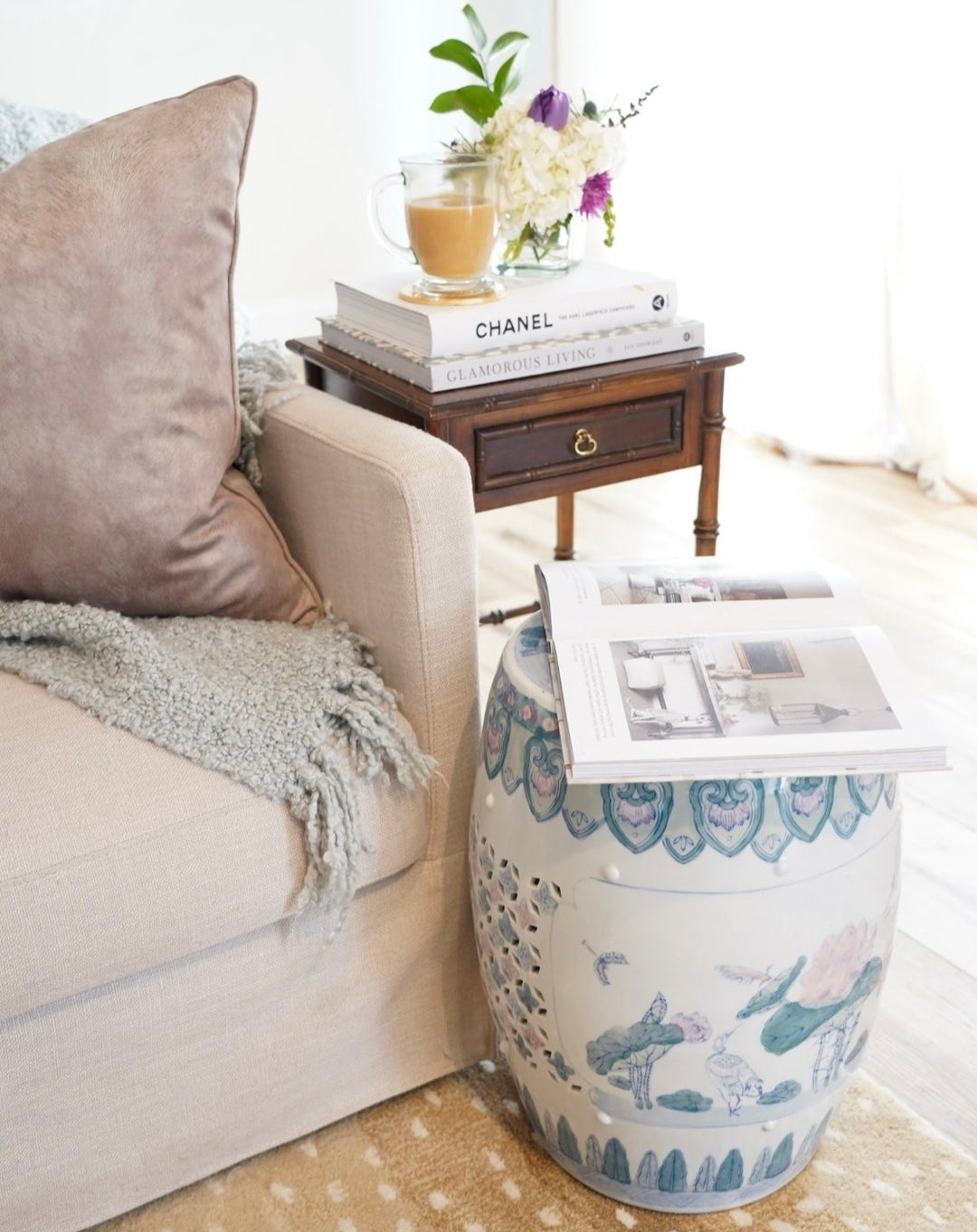 CHINOISERIE CERAMIC GARDEN STOOL