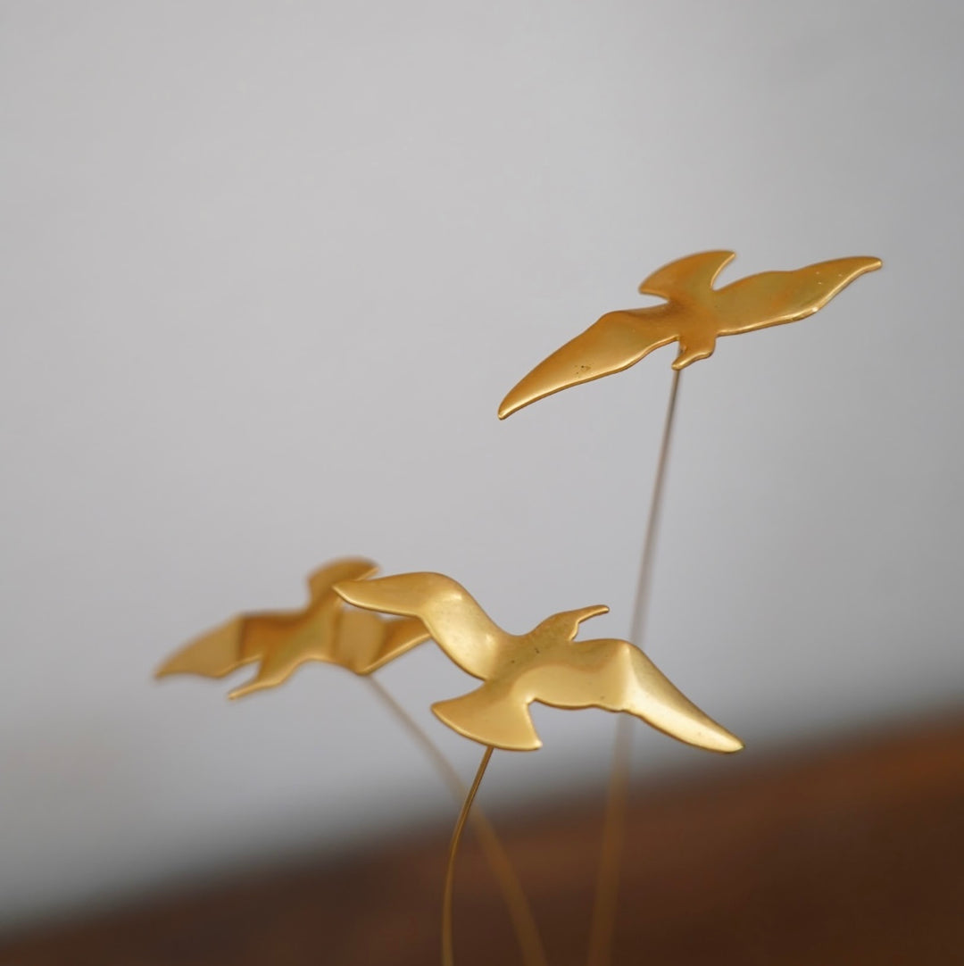 GOLD PLATED SEAGULL SCULPTURE