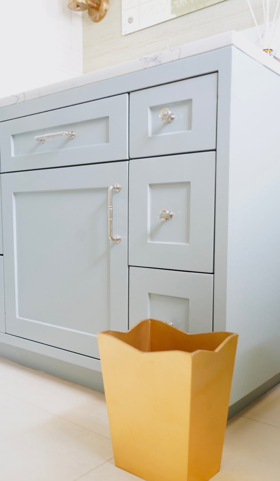 GOLD LEAF WASTEBASKET