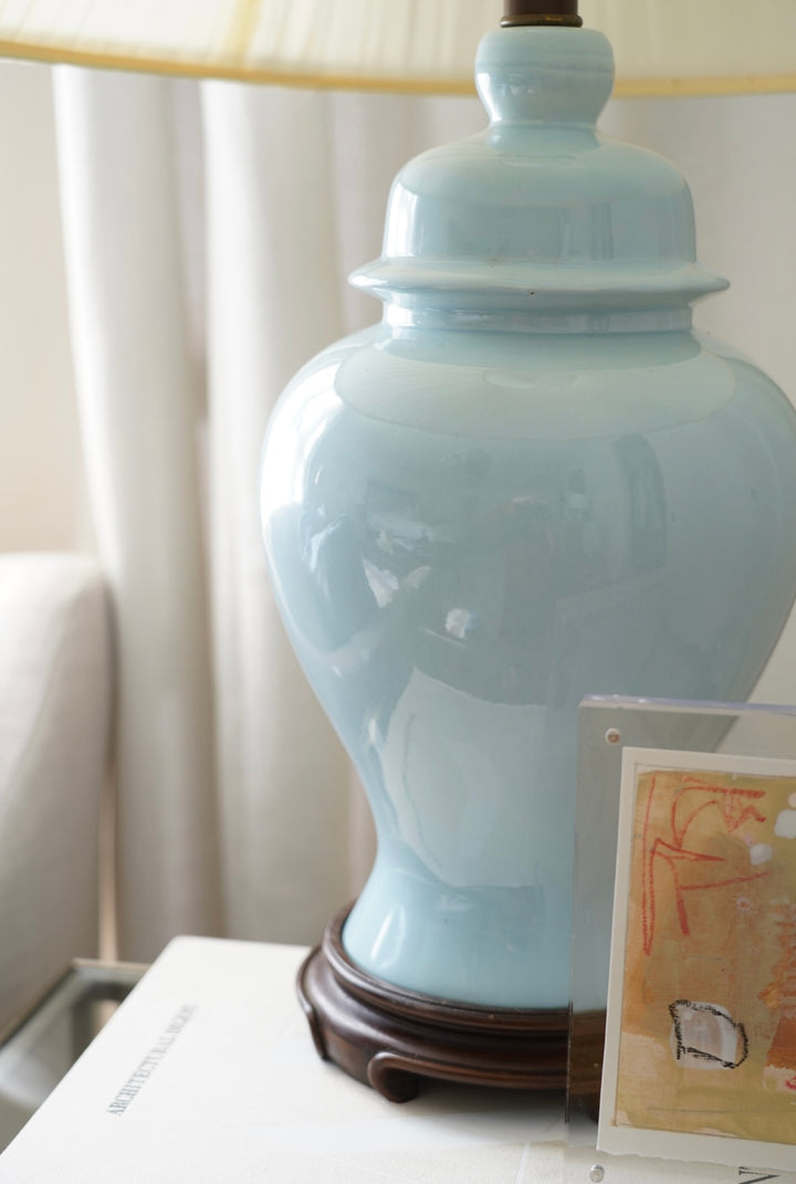 ROBINS EGG GINGER JAR LAMP