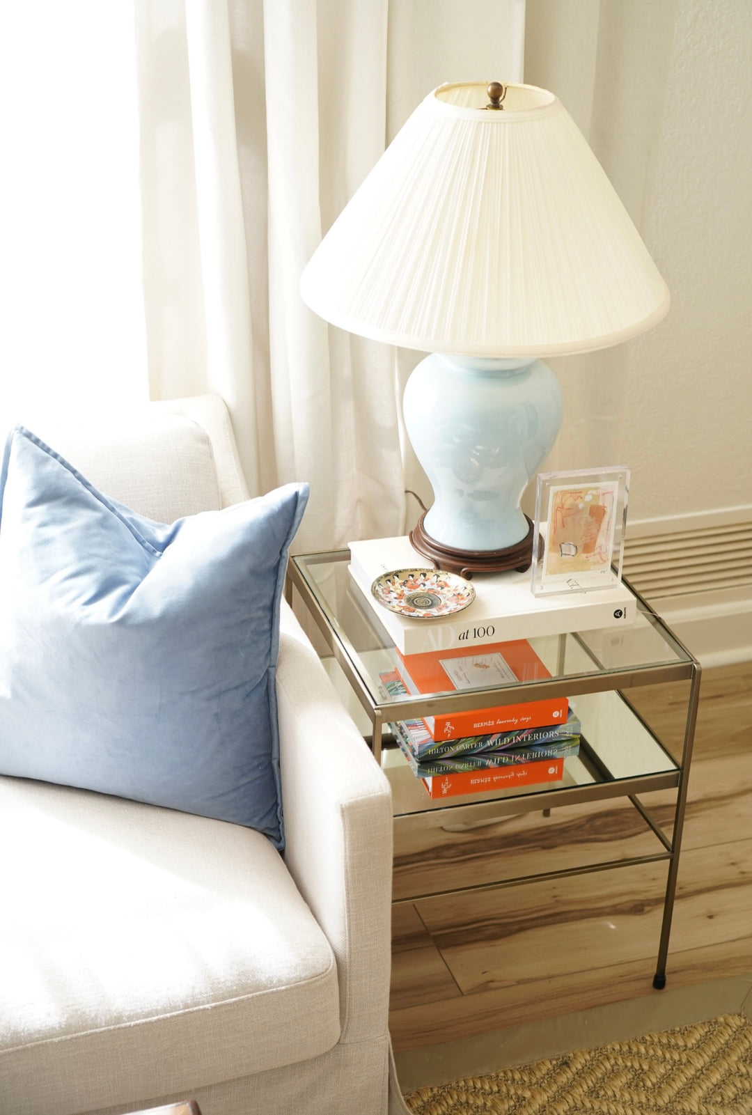 ROBINS EGG GINGER JAR LAMP