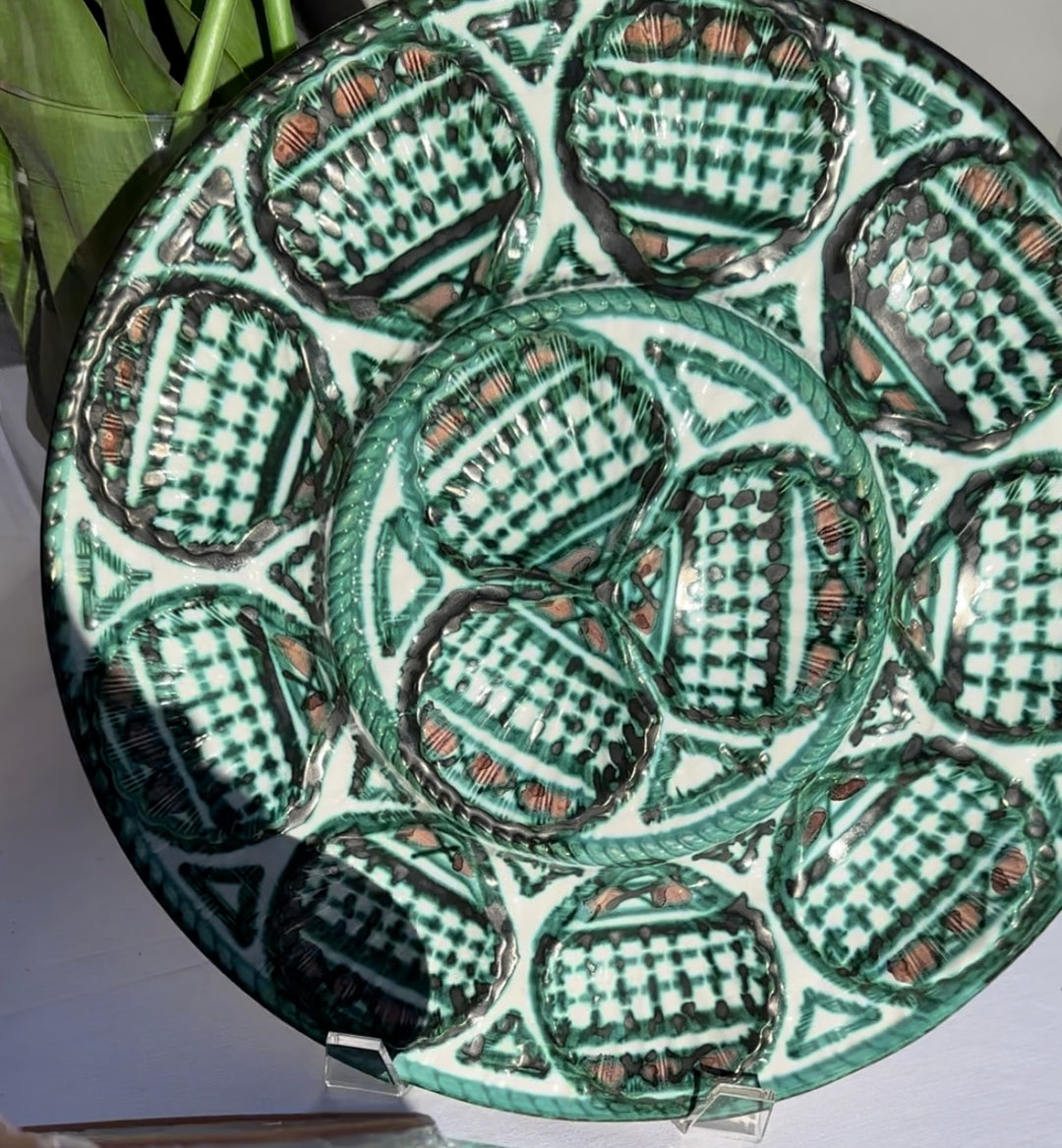 MID CENTURY ROBERT PICAULT OYSTER PLATE SET