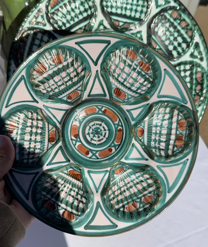 MID CENTURY ROBERT PICAULT OYSTER PLATE SET