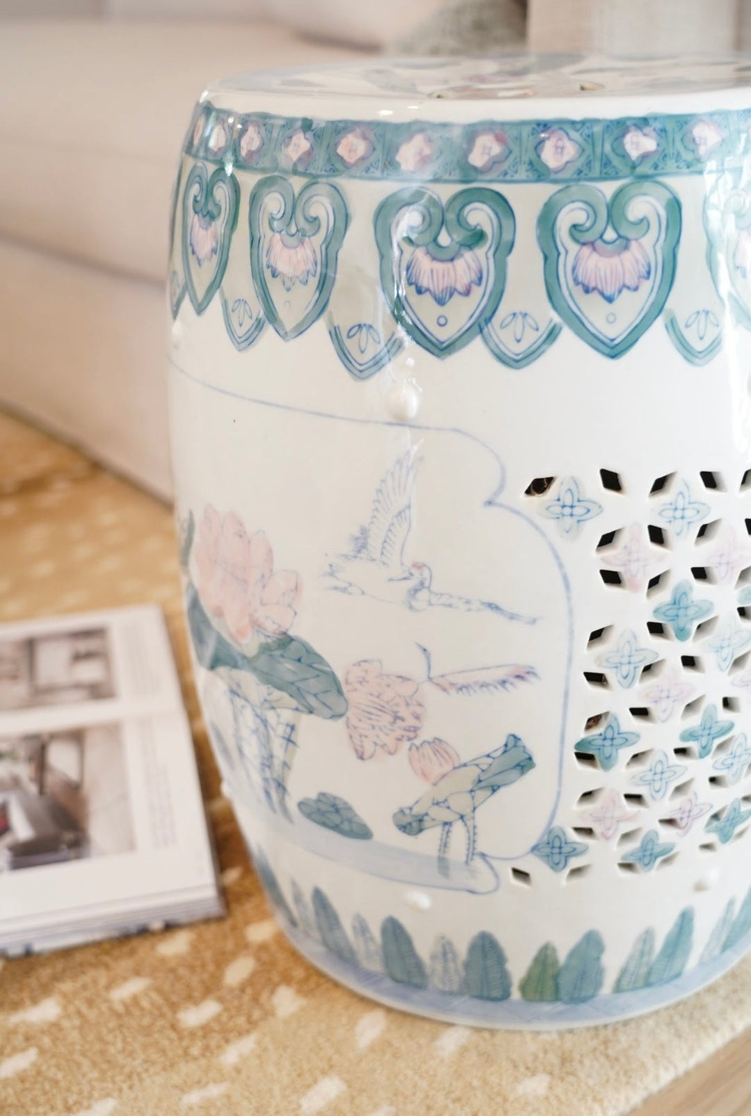 CHINOISERIE CERAMIC GARDEN STOOL