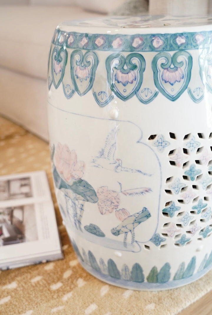 CHINOISERIE CERAMIC GARDEN STOOL