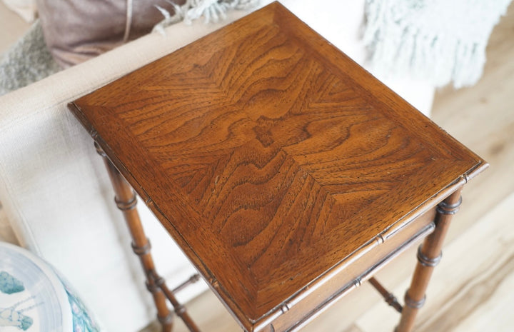 VINTAGE BAMBOO WOODEN SIDE TABLE