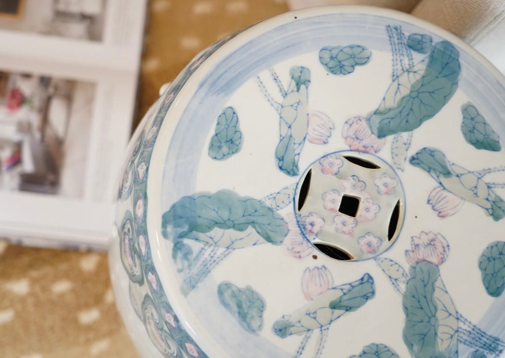 CHINOISERIE CERAMIC GARDEN STOOL