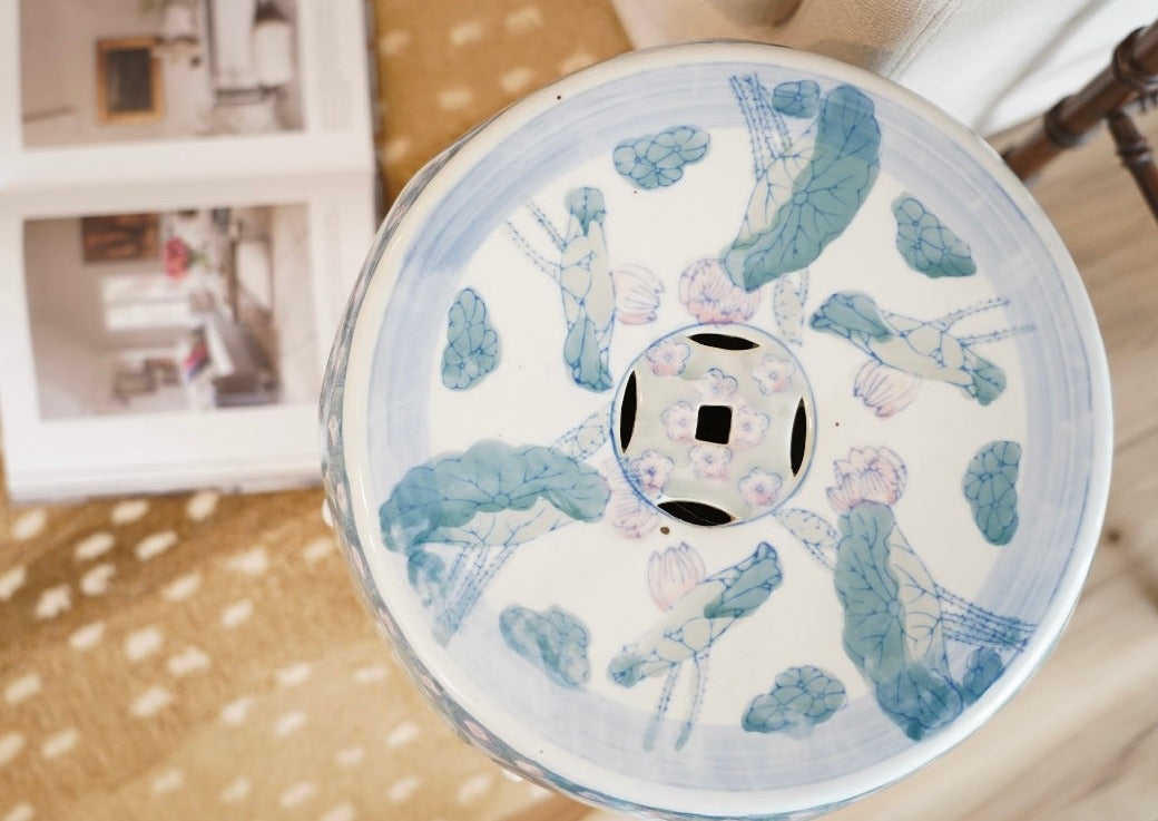 CHINOISERIE CERAMIC GARDEN STOOL
