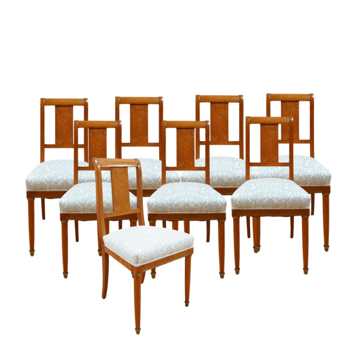 FRENCH ELM EMPIRE STYLE DINING CHAIRS