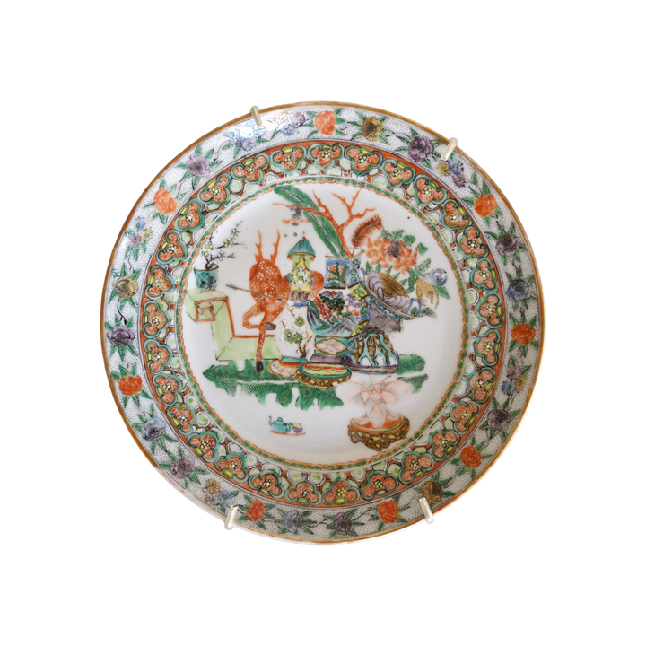 ANTIQUE ROSE MEDALLION PLATE