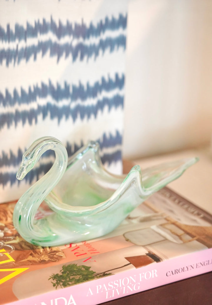 MCM HAND-BLOWN GLASS SWAN