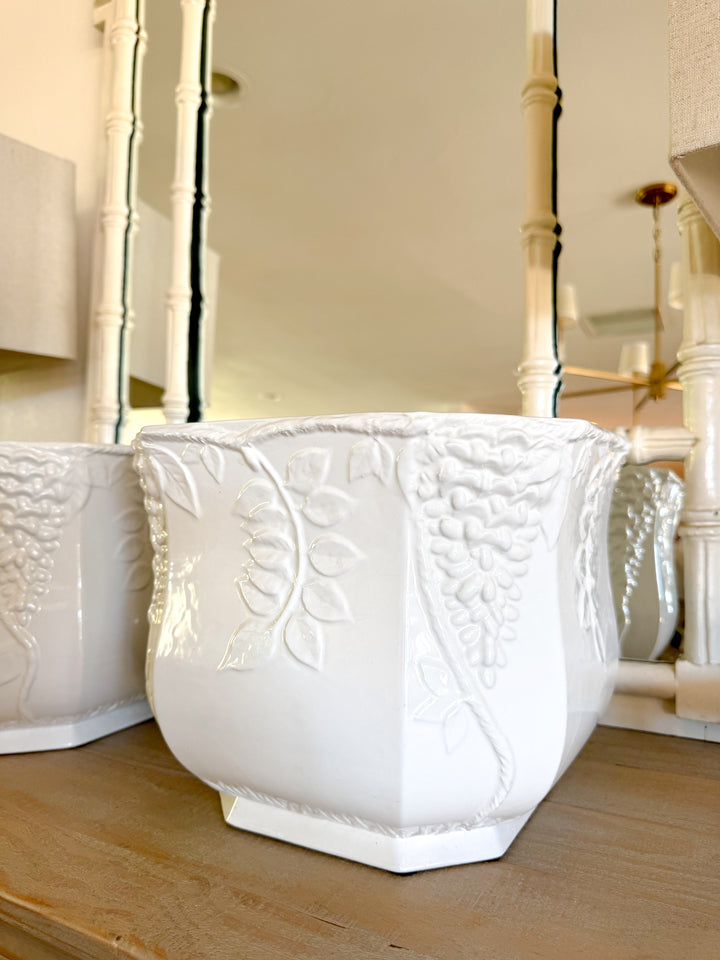 Italian White Cachepot-Pair