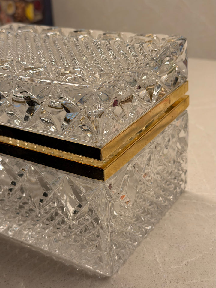 CUT CRYSTAL GLASS CASKET BOX
