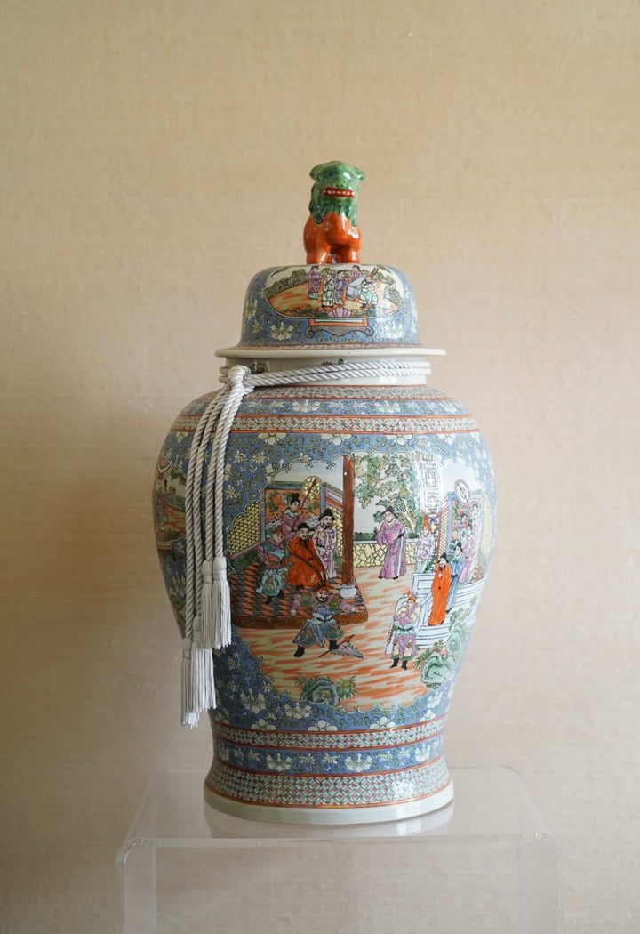 LARGE FOO DOG TEMPLE JAR