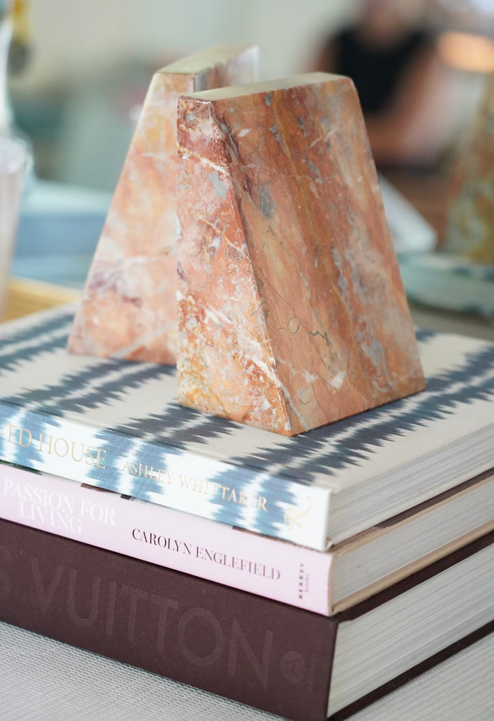 VINTAGE MARBLE BOOKENDS