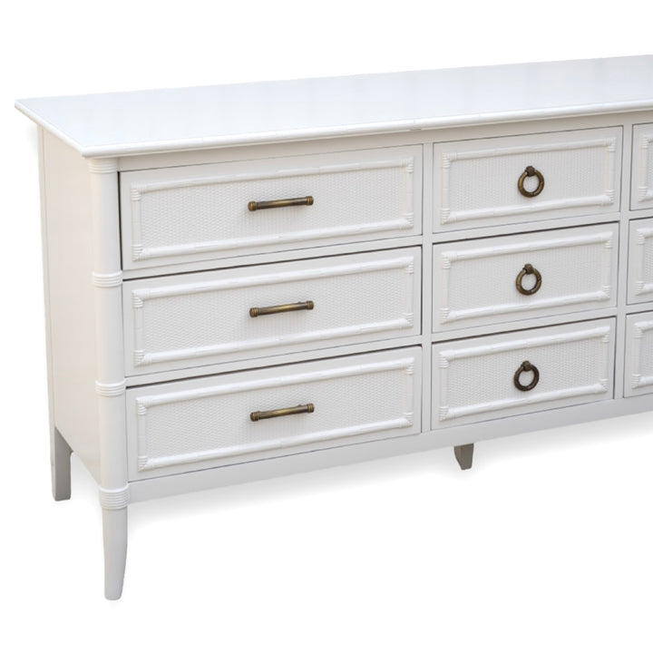 LACQUERED THOMASVILLE FAUX BAMBOO DRESSER