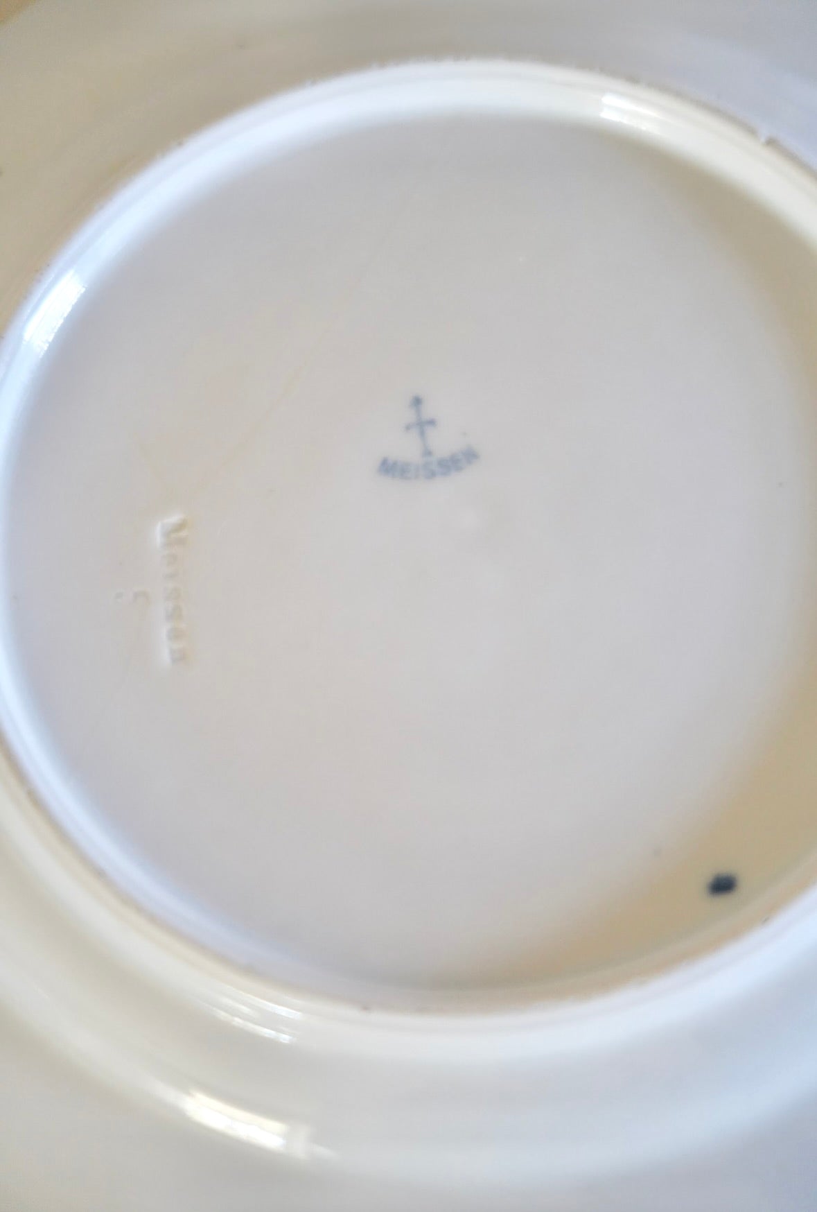 ERNST TEICHERT MEISSEN ARROW MARK BLUE ONION PLATE 9.5
