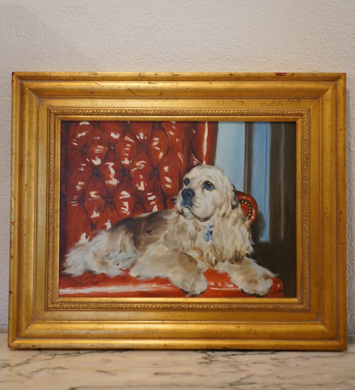 COCKER SPANIEL ON CHAIR IN ACRYLIC