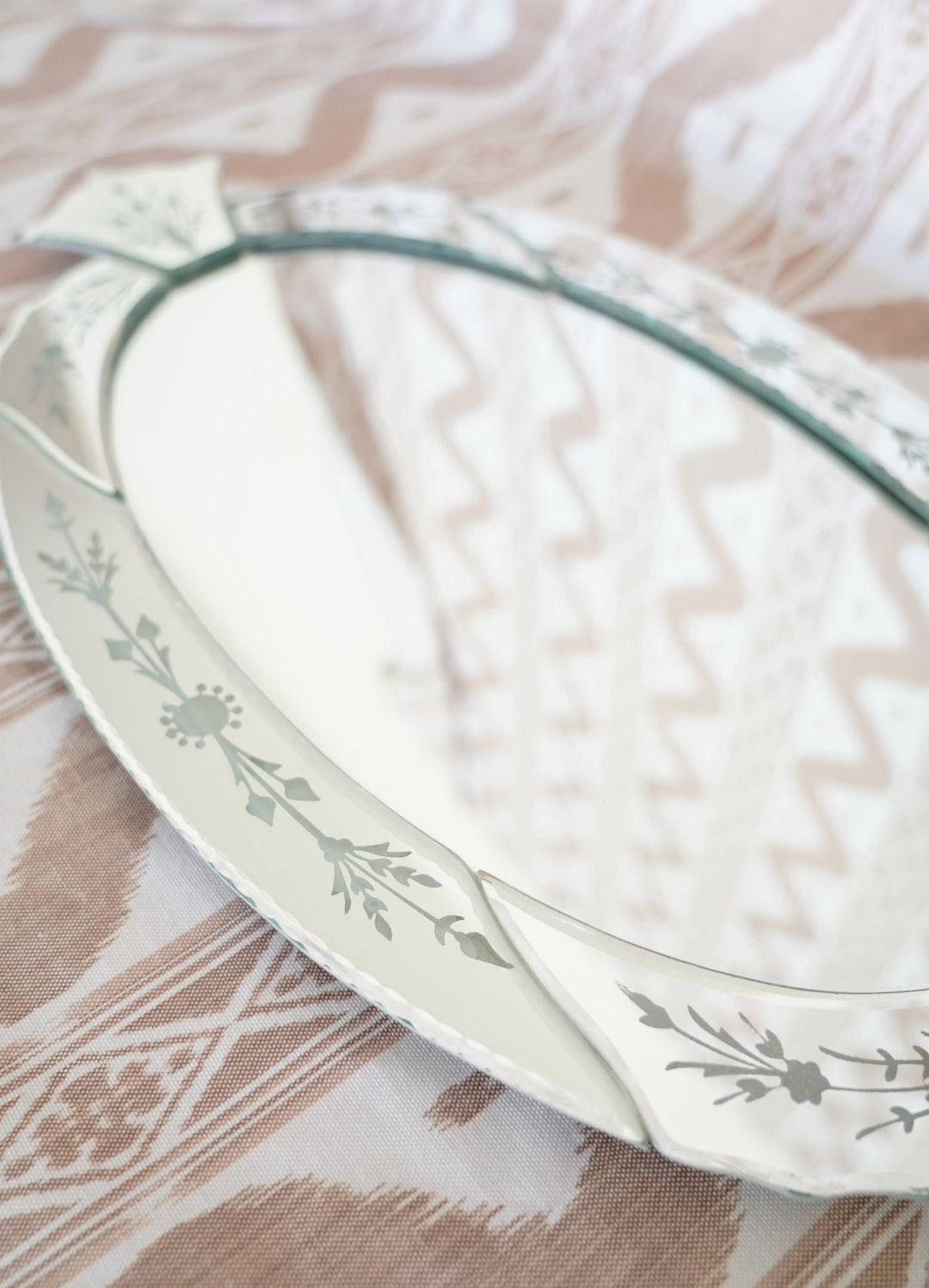 Vintage Venetian mirror glass tray