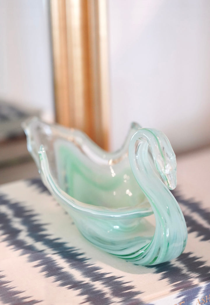 MCM HAND-BLOWN GLASS SWAN