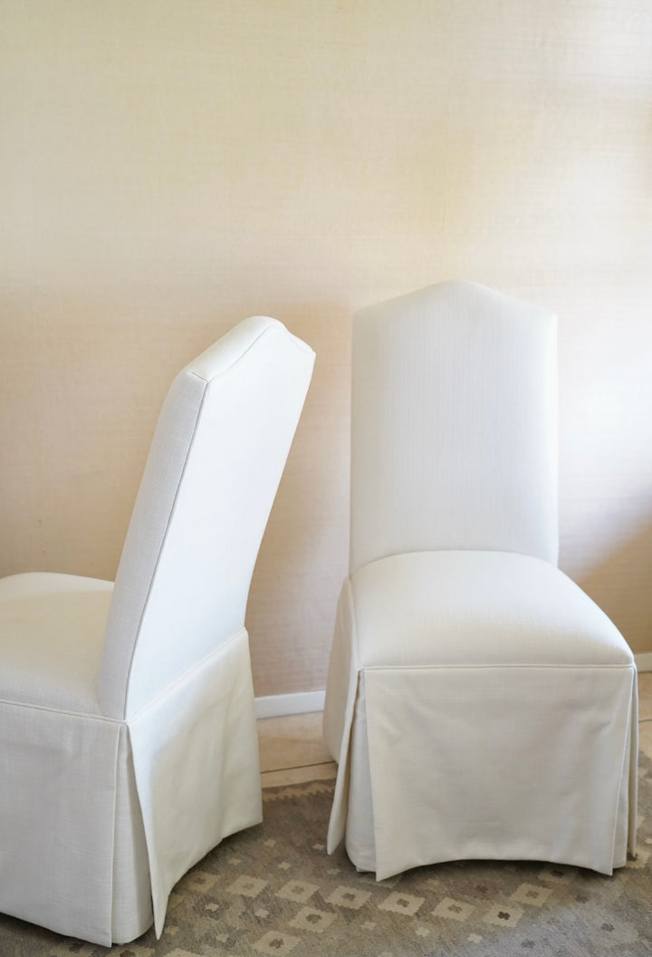 PAIR OF WHITE PARSONS CHAIRS