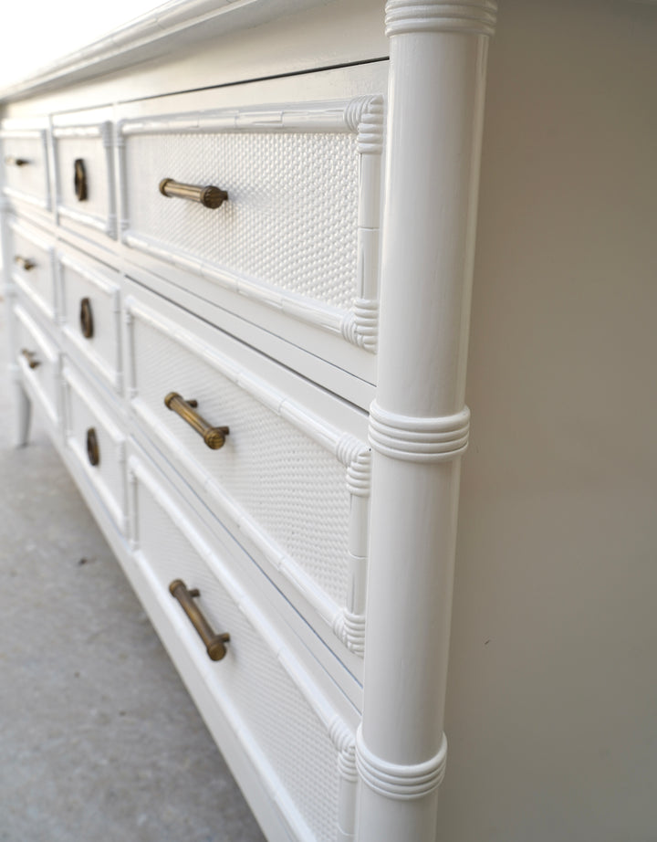 LACQUERED THOMASVILLE FAUX BAMBOO DRESSER