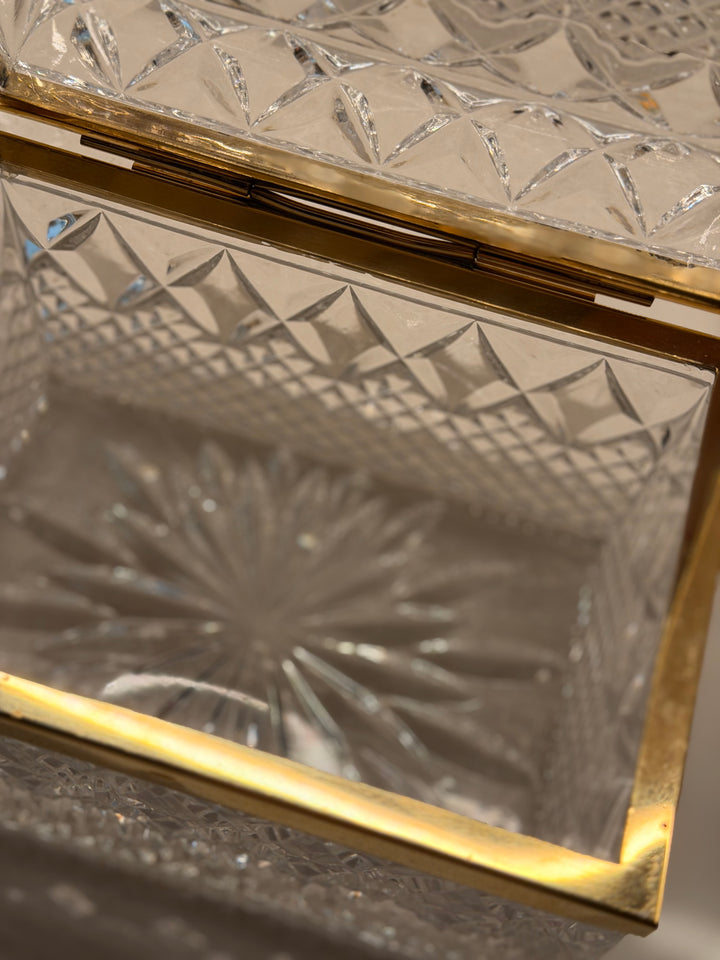CUT CRYSTAL GLASS CASKET BOX