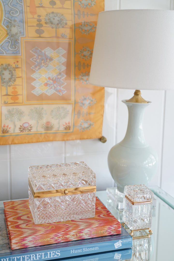 CUT CRYSTAL GLASS CASKET BOX