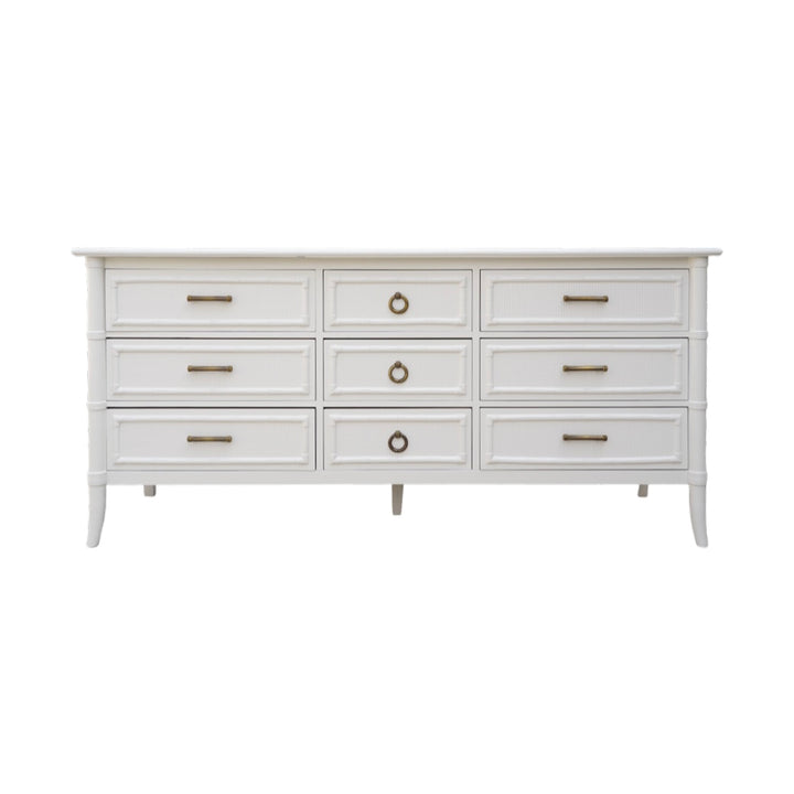 LACQUERED THOMASVILLE FAUX BAMBOO DRESSER