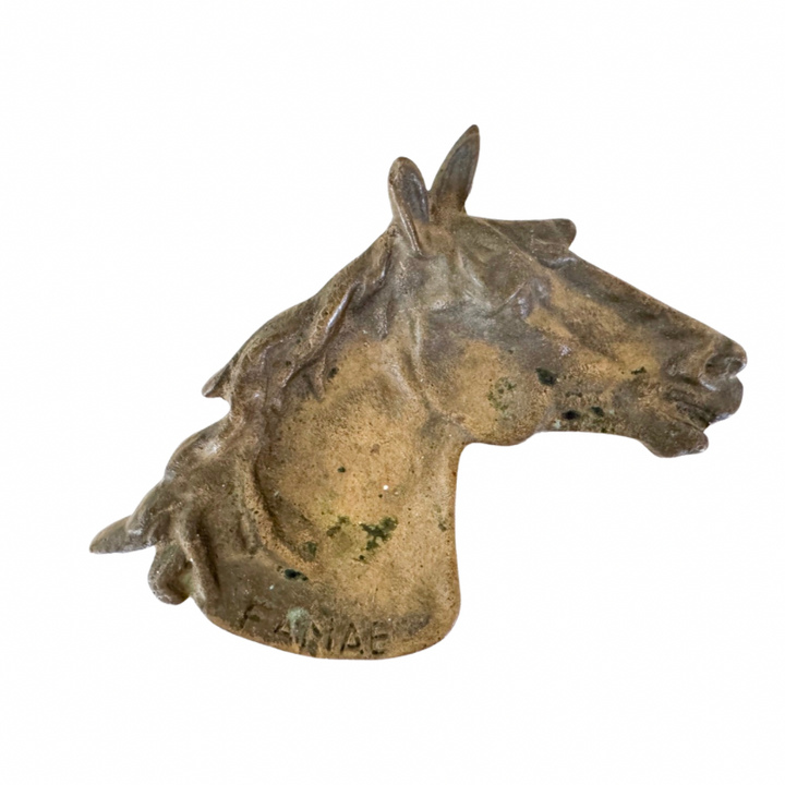 Brass horse head trinket dish