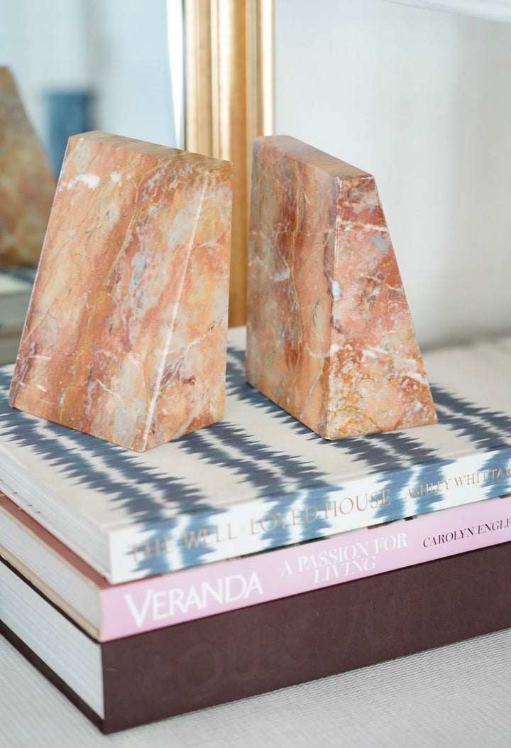 VINTAGE MARBLE BOOKENDS