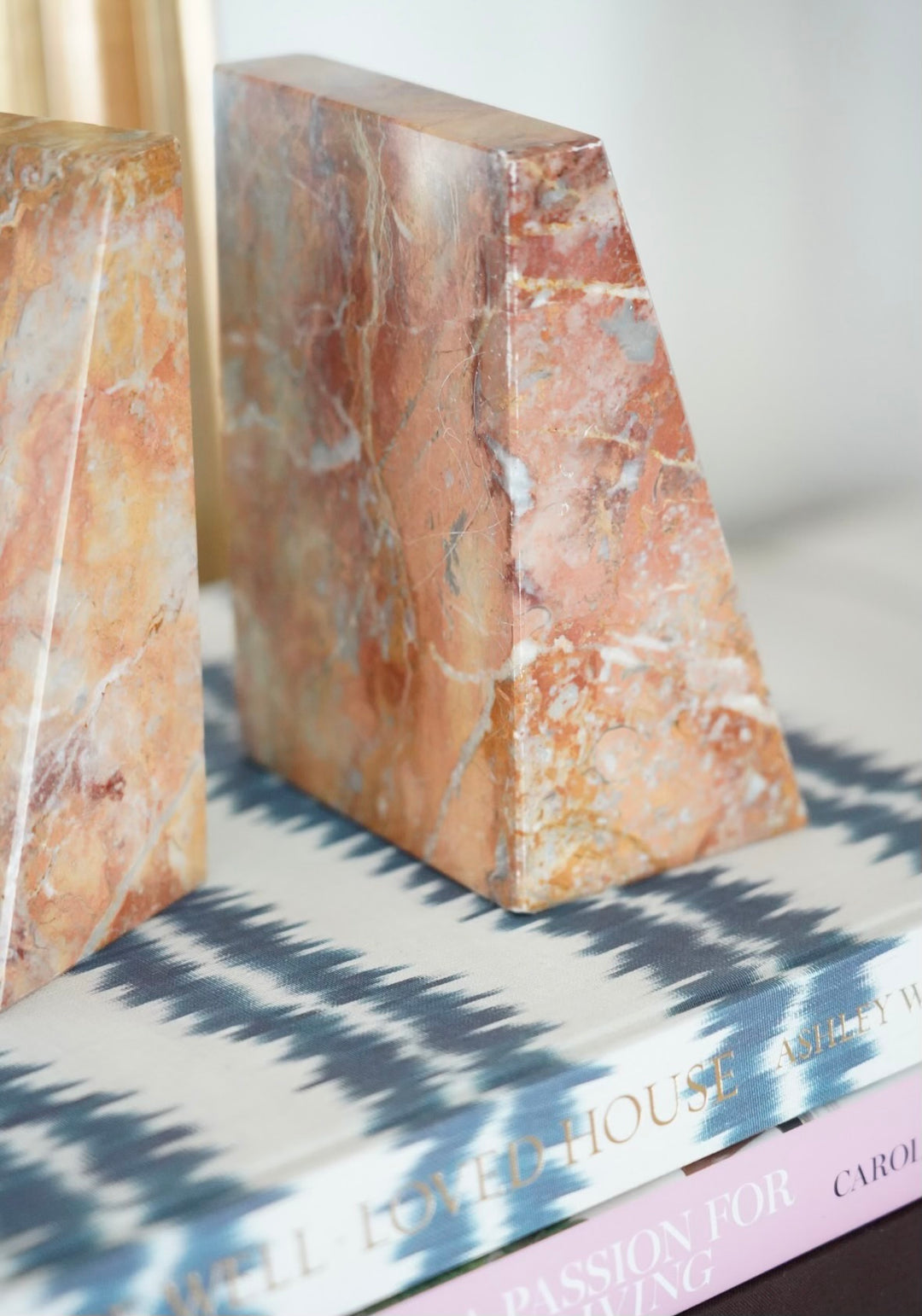 VINTAGE MARBLE BOOKENDS