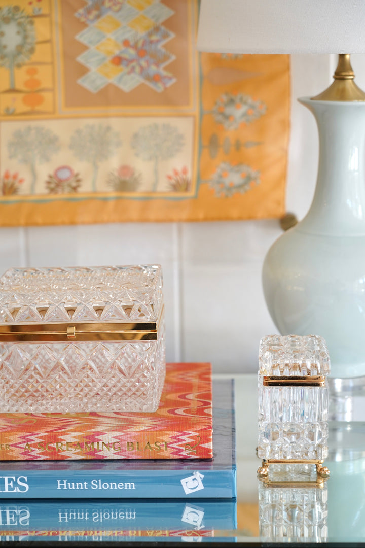 CUT CRYSTAL GLASS CASKET BOX