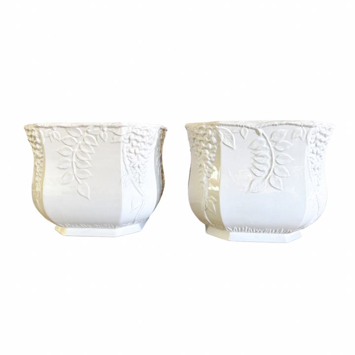 Italian White Cachepot-Pair