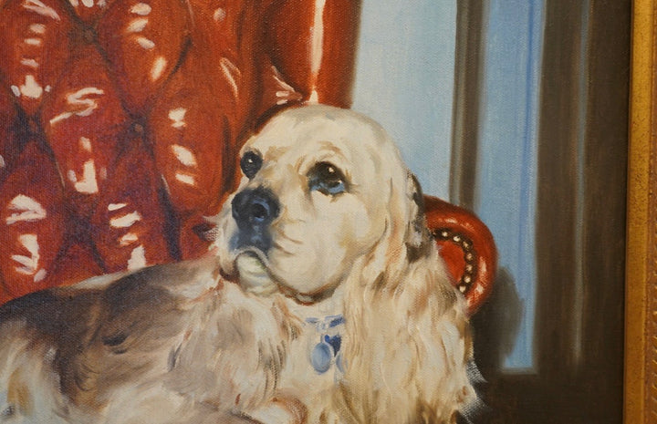 COCKER SPANIEL ON CHAIR IN ACRYLIC