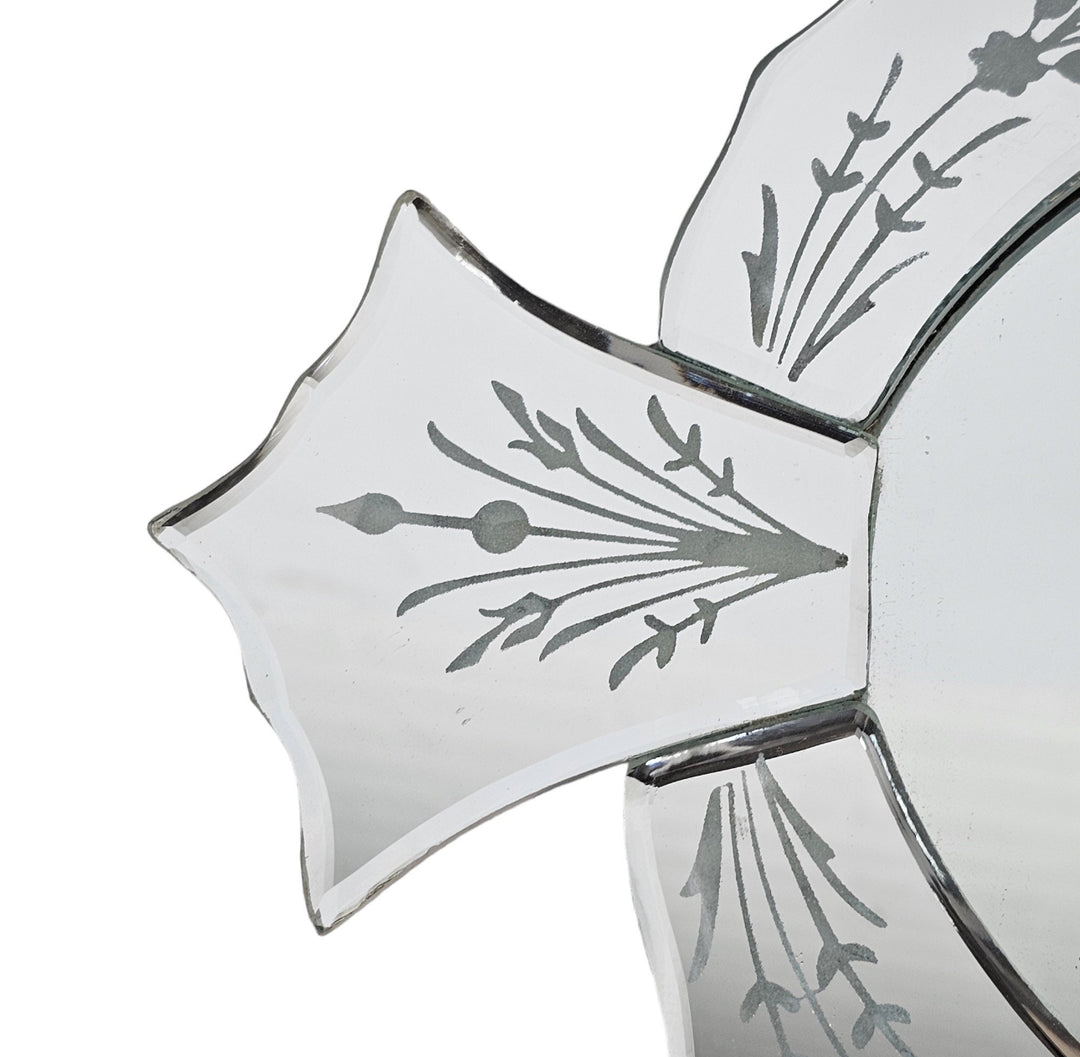 Vintage Venetian mirror glass tray