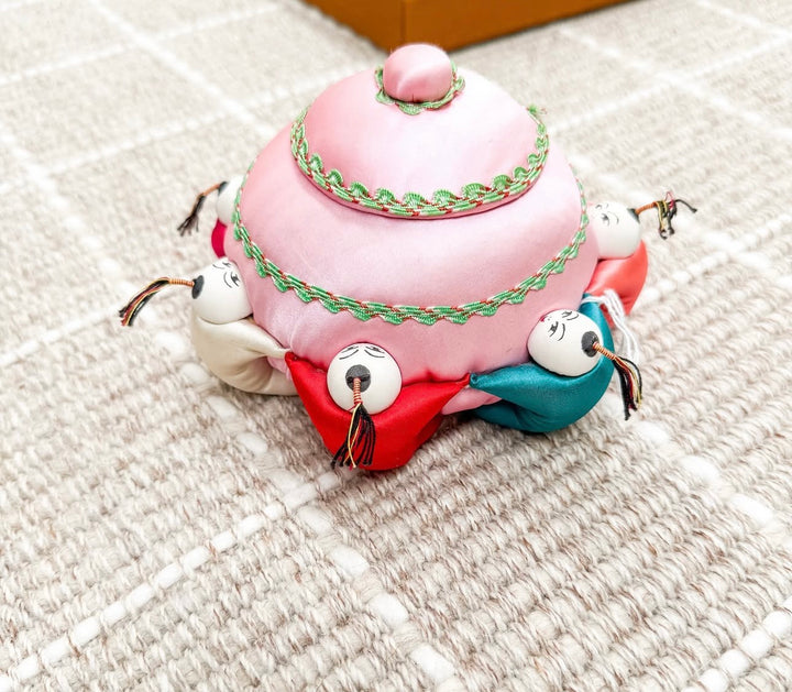 Vintage silk pin cushion box