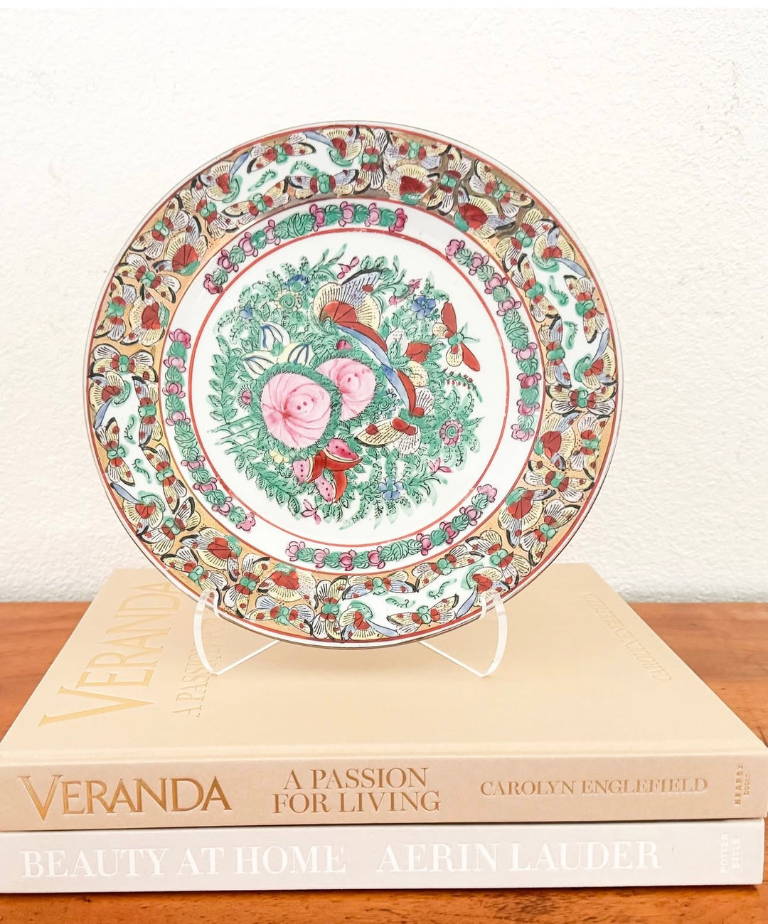 Vintage rose medallion plate