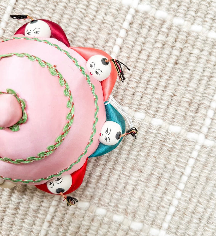 Vintage silk pin cushion box