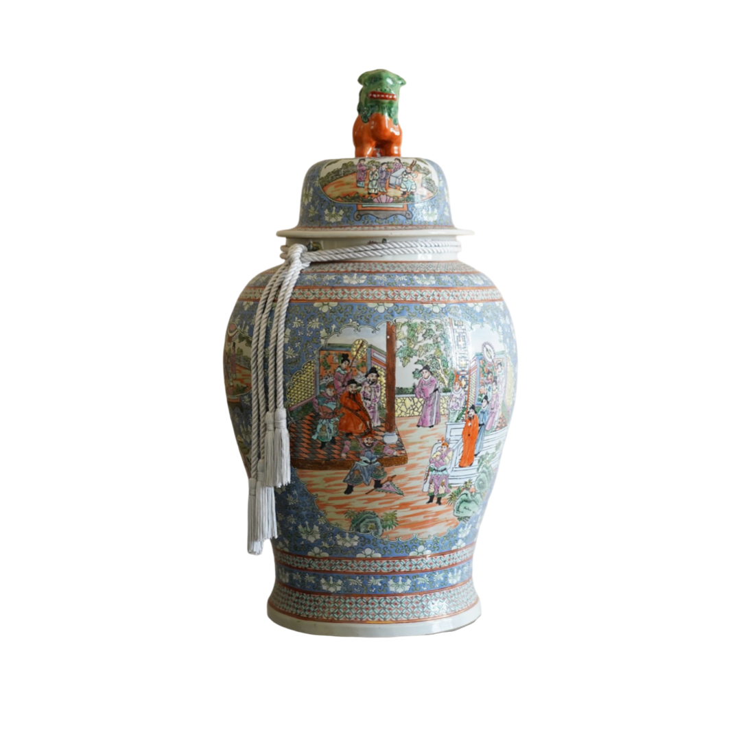 LARGE FOO DOG TEMPLE JAR