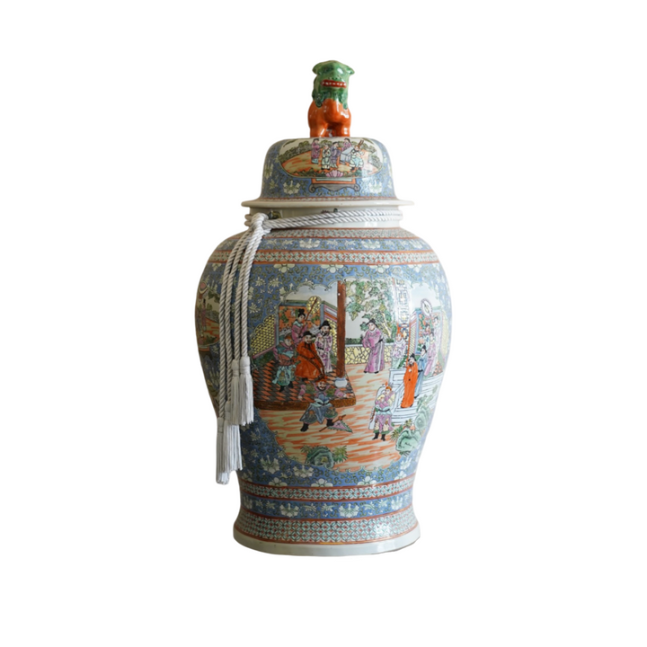 LARGE FOO DOG TEMPLE JAR