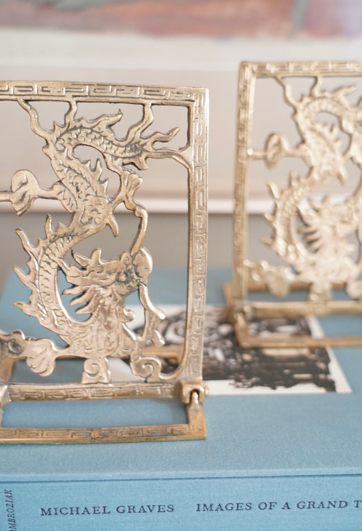 DRAGON BRASS BOOKENDS