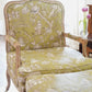 FRENCH LOUIS XV STYLE ARMCHAIR WITH OTTOMAN