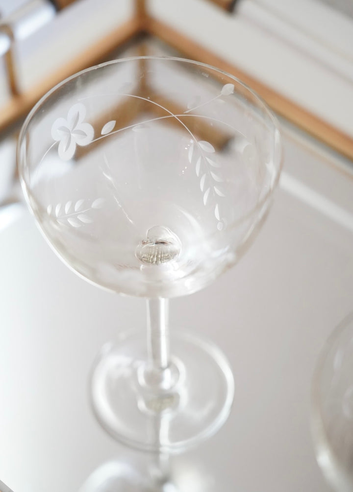 VINTAGE ETCHED STEMWARE