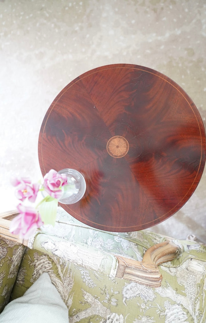 ROUND INLAY SIDE TABLE