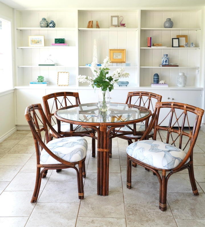 ROUND BAMBOO TABLE WITH CHAIRS