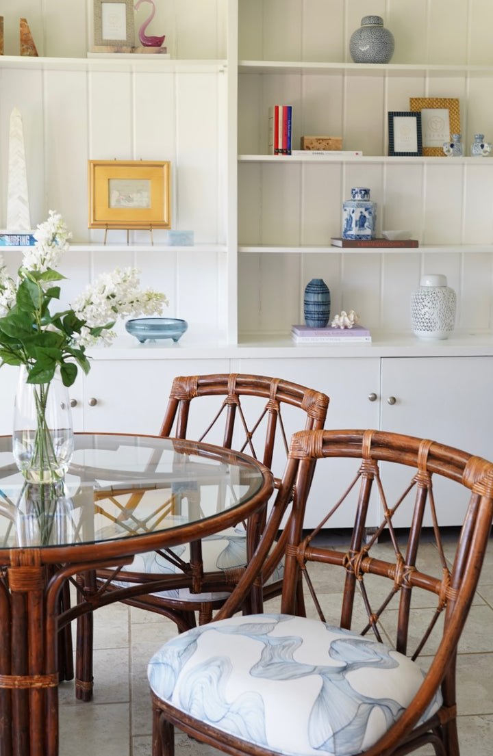 ROUND BAMBOO TABLE WITH CHAIRS