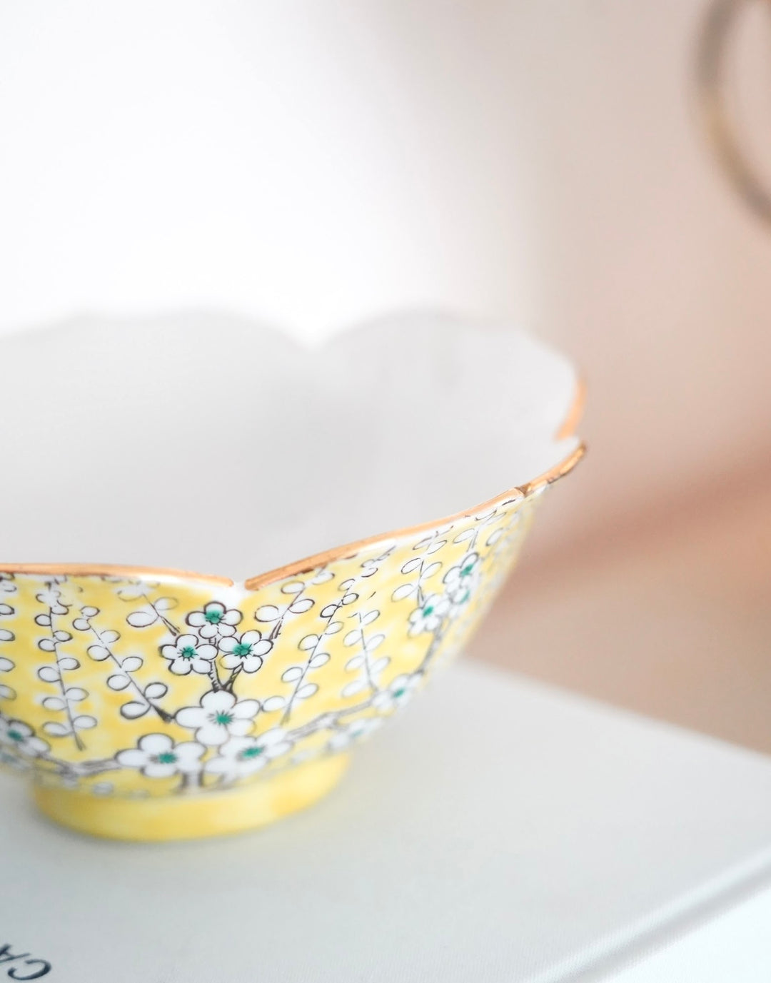 VINTAGE YELLOW CHERRY BLOSSOM BOWL